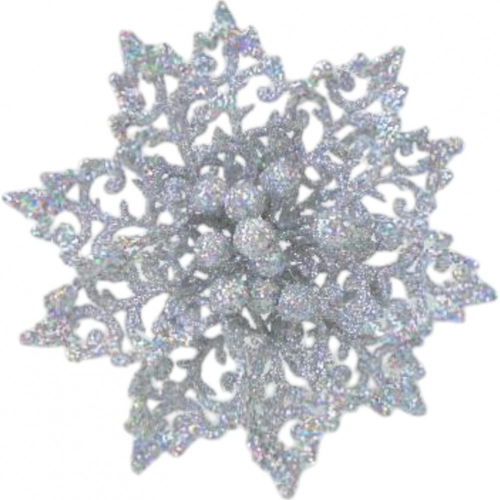 Декорація новорічна квітка строката 15 см колір в асортименті