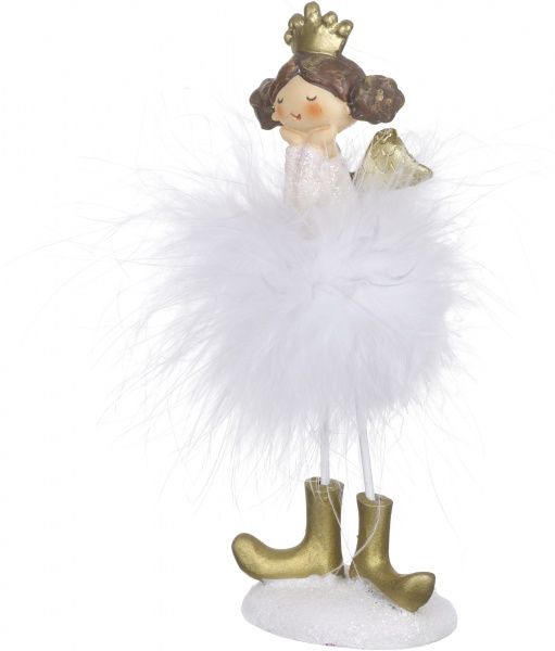 Декорація новорічна Сувенір Ангел з пір'ям 5х13 см ZY173041AC 