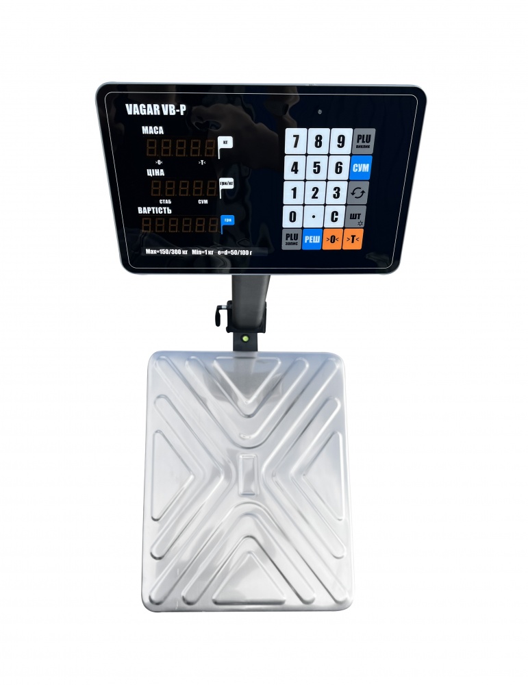Весы товарные VAGAR VB-P (60/150 кг, ин. LED, д.20/50, пл. 420х520 мм) new