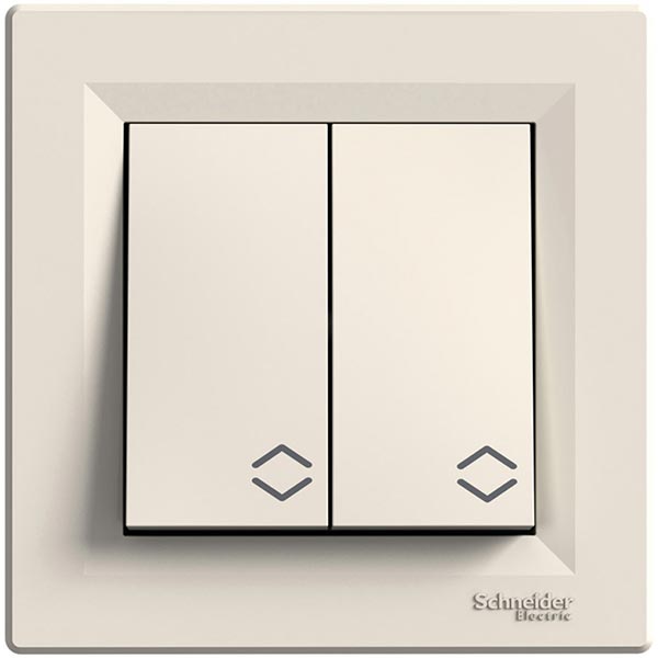 Выключатель проходной двухклавишный Schneider Electric Asfora 10 А 220В IP20 кремовый EPH0600123