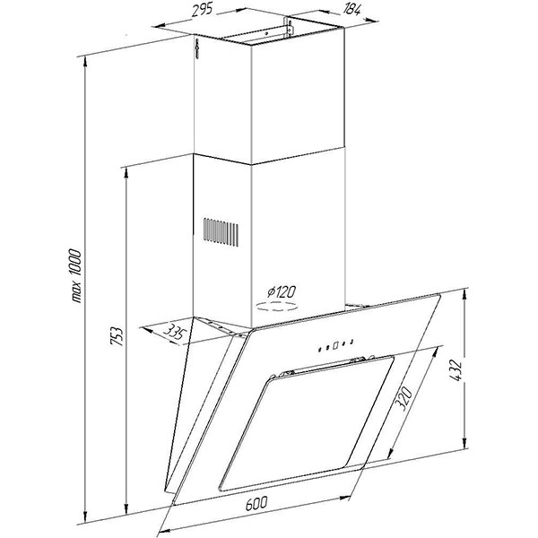 Вытяжка Pyramida NR SU/U black 60 см