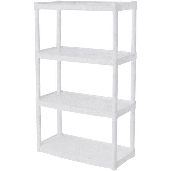 Стеллаж пластиковый Алеана 1370x370x820 мм белый 