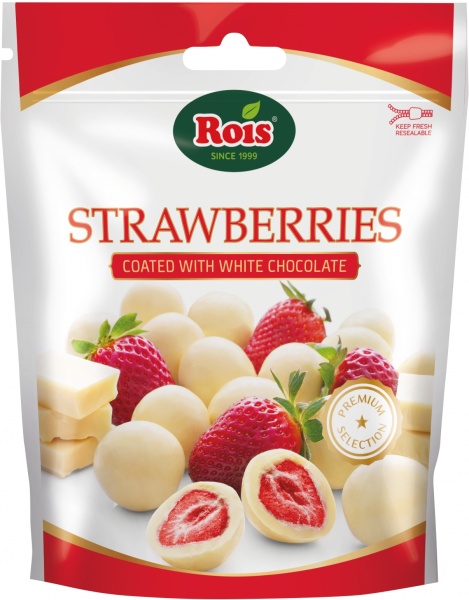 Конфеты VICTORIA NUTS клубника в белом шоколаде 100 г 