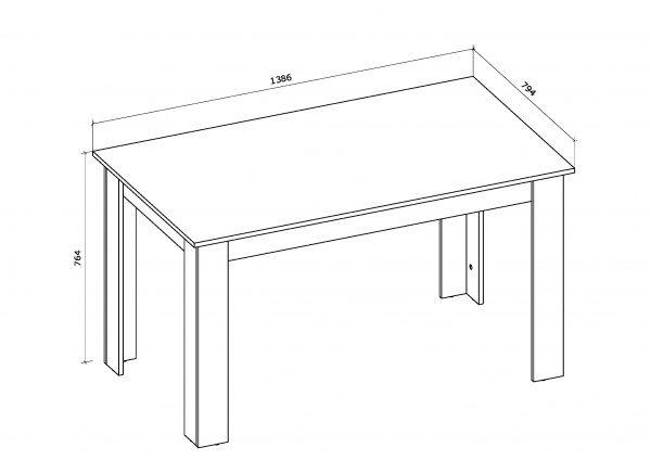 Стол обеденный Грейд Эда 1386х764х794 мм дуб сонома 