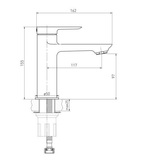 Смеситель для умывальника VOLLE LIBRA 1521.010104