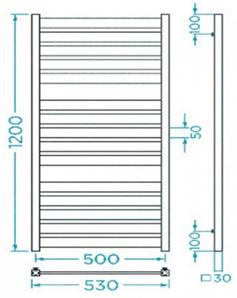 Полотенцесушитель водяной Mario Санти 1200х530/500