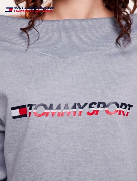 Джемпер Tommy Hilfiger CROP V NECK SWEATER WITH TAPE S10S100363001 р. L светло-серый