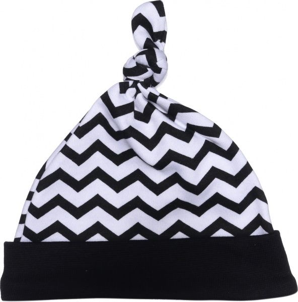 Шапочка дитяча Bambinelli зигзаг 6-9 місяців чорно-білий
