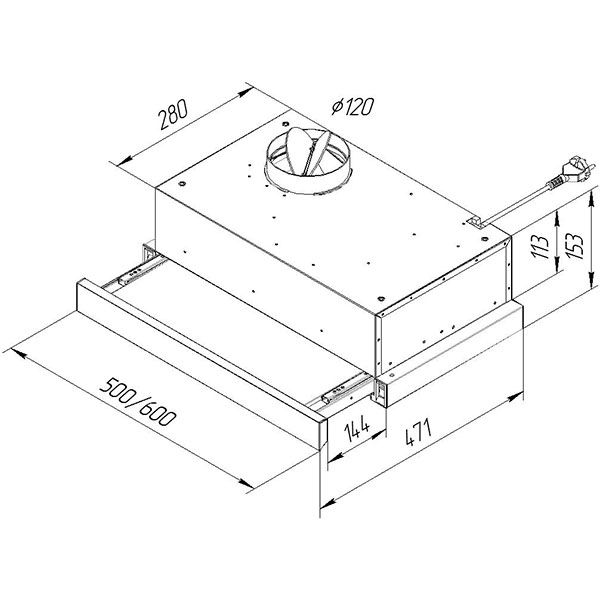 Витяжка Pyramida TL 60 SLIM WH