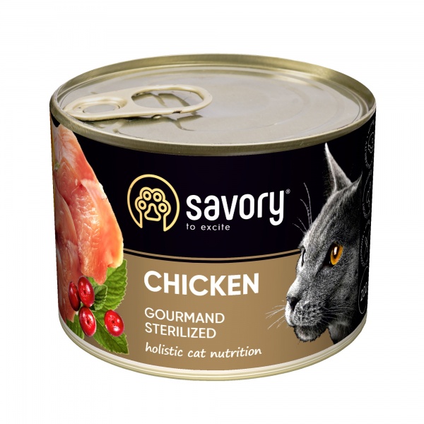 Консерва для стерилізованих котів Savory курятина 200 г
