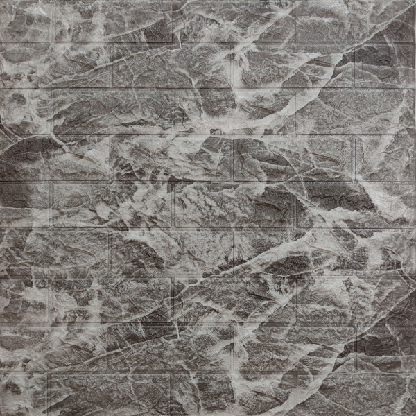 3D-панель з ПВХ самоклеюча мармур чорна 700х770х3 мм 