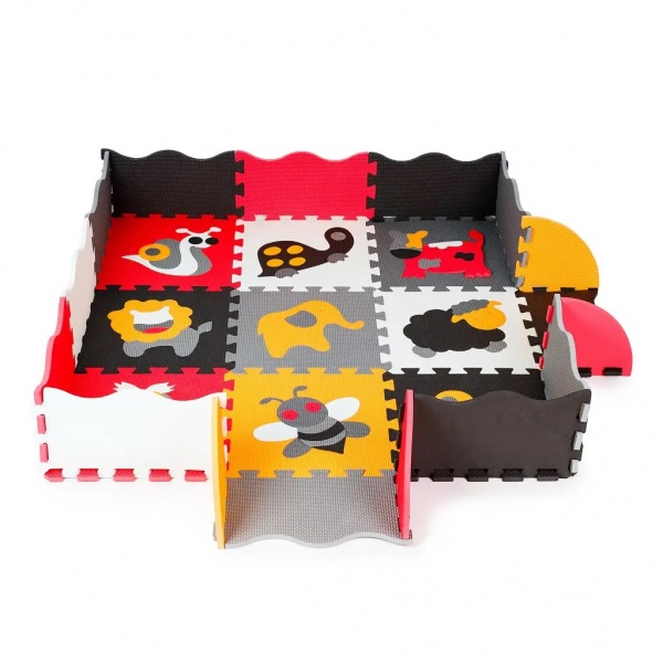 Килимок-пазл Lanor Веселий зоопарк з бортиком EVA 31,5х31,5 см