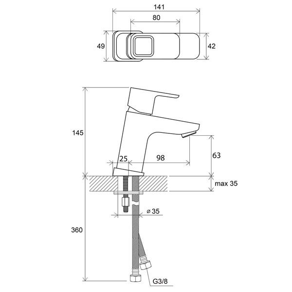 Змішувач для умивальника Ravak TD 012.00 X070064