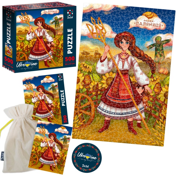 Пазли картонні De.tail Україночка з тризубом DT500-08