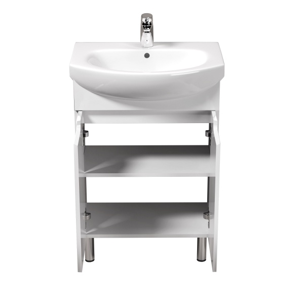 Тумба напольная Мойдодыр Tetris White 60 с умывальником Runa 60 белая