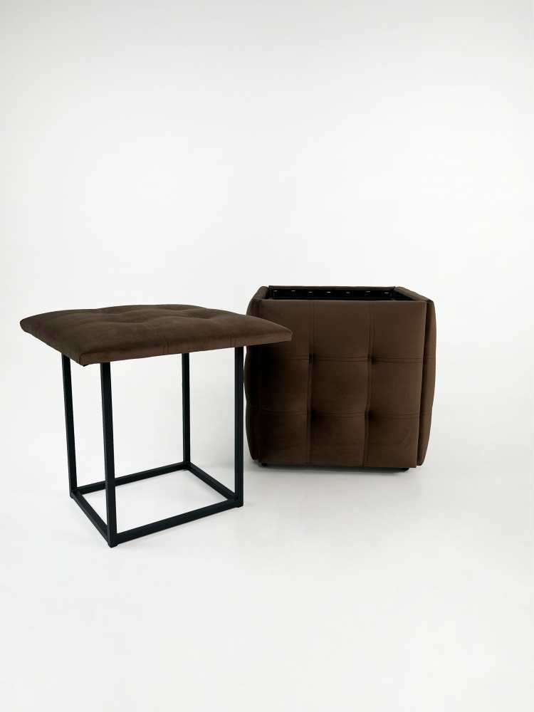 Пуф-трансформер TWINSANN 540х540 мм шоколадный/черный (9)