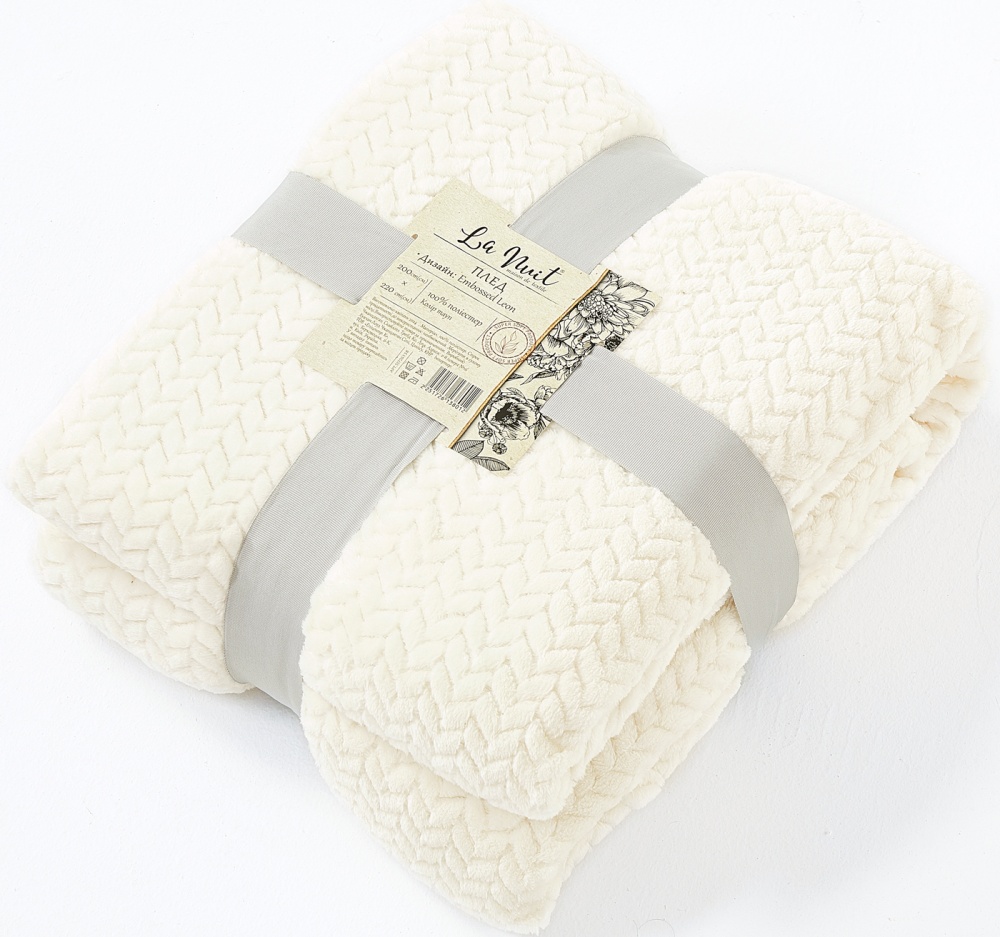 Плед Embossed Leon 220x200 см білий La Nuit