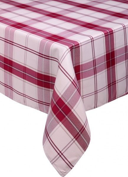 Скатерть Клетка 140x220 см красный 