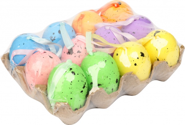 Набор декоративный 12 шт яйца пасхальные декор.