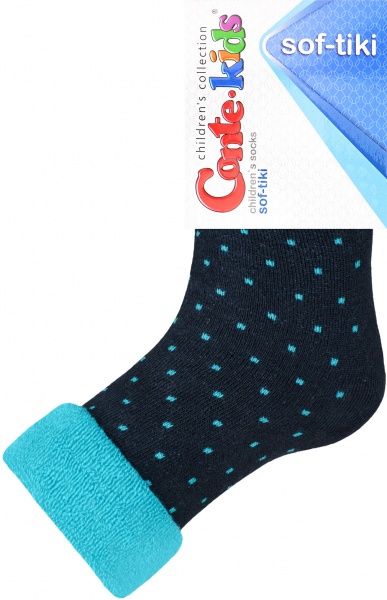 Шкарпетки дитячі Conte-Kids SOF-TIKI 6С-19СП (махрові з відворотом) 227 р.20 темно-синій-бирюза 