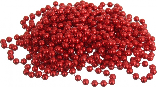 Бусы для елки 8 мм 8 м в ассортименте