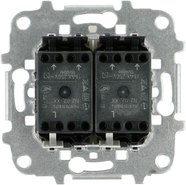 Выключатель проходной двухклавишный ABB Zenit без подсветки 10 А 230В IP20 белый N2242 BL Z