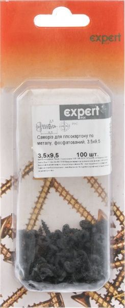 Саморіз по металу для гіпсокартону 3,5x9,5 мм 100 шт EXPERT FIX