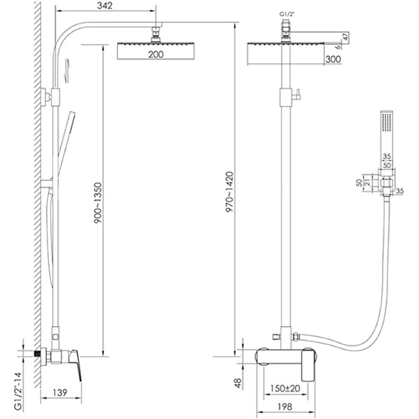 Душевая система Imprese Grafiky ZMK041807090