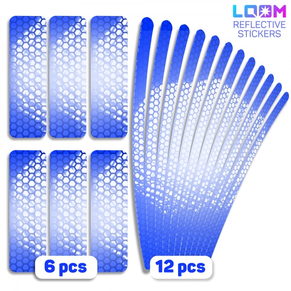 Светоотражающая наклейка LOOM для ободов синие