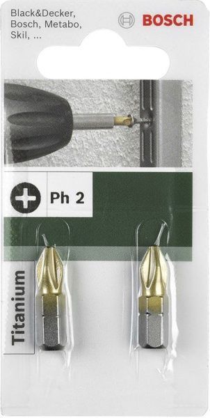 Біта Bosch PH2 TIN 25 мм 2 шт.