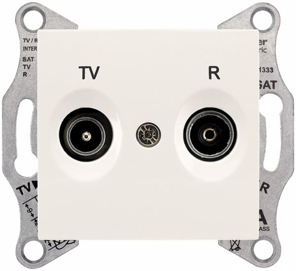 Розетка TV+R прохідна Schneider Electric Sedna кремовий