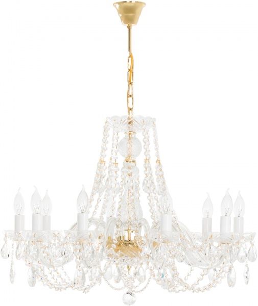 Люстра подвесная Crystal Life 10x40 Вт E14 золото A6024LM-10GO 