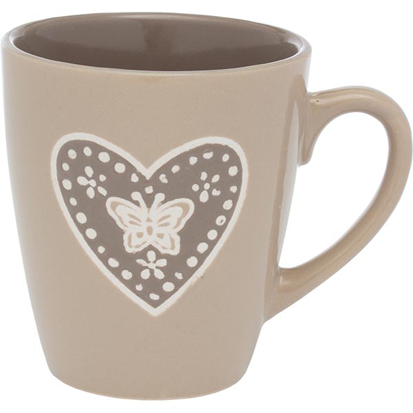 Чашка керамическая Butterfly коричневая 210 мл