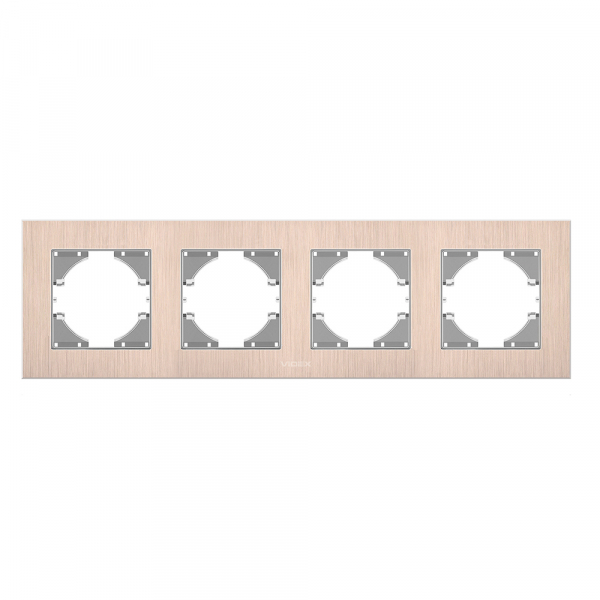Рамка четырехместная Videx Binera горизонтальная медный VF-BNFRA4H-CP