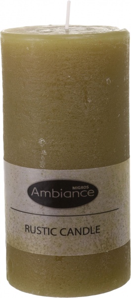 Свеча рустикальная цилиндр 7,5х15 см зеленая Admit