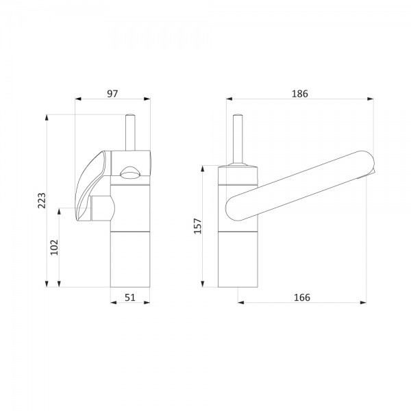 Смеситель для умывальника Damixa Arc 290217464