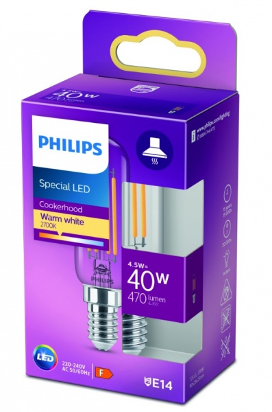 Лампа светодиодная Philips T25 4,5 Вт E14 2700 К 220-240 В прозрачная 929001956715 
