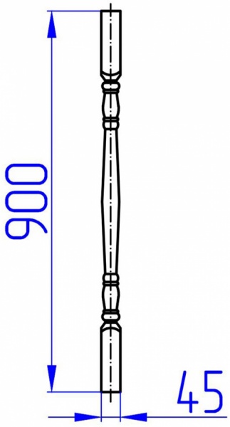 Балясина БСЦ-6 сосновая точеная 45x45x900 мм сорт 1