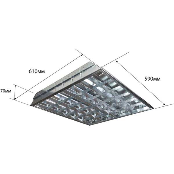 Светильник административный Светкомплект Northcliffe G13 Passat 418 A07 220 Вт IP20 серебряный 