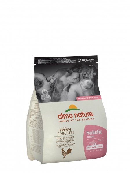 Корм сухой для щенков маленьких пород для малых пород Almo Nature Holistic Dog XS-S с курицей 2 кг
