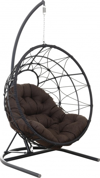 Кресло-кокон Сфера плетение орегон темный антрацит