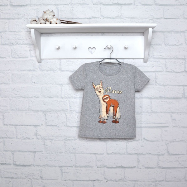 Футболка для девочек Blanka Релакс р.92 серый 12280 