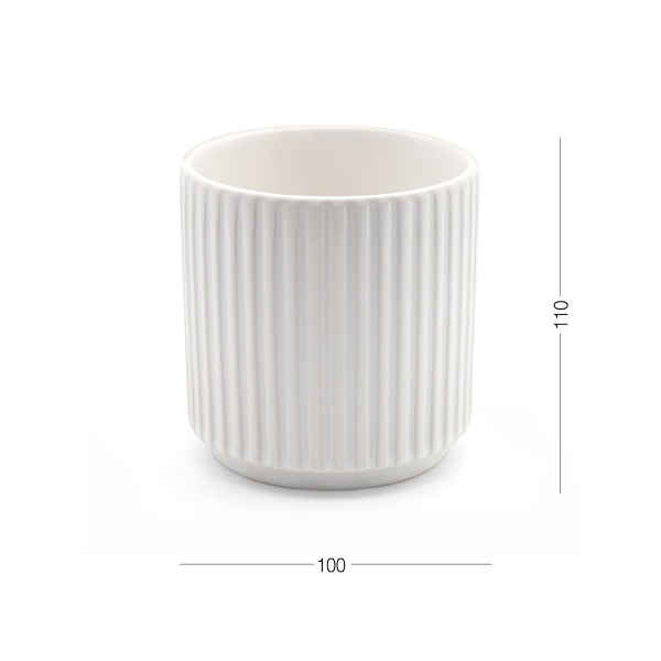 Кашпо керамическое МВМ DH-FLOWERS-24 S WHITE 11 см Белый 