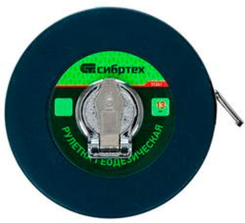 Рулетка СИБРТЕХ геодезическая, закрытый корпус, фиберглассовая лента 31263 50 м x 13 мм