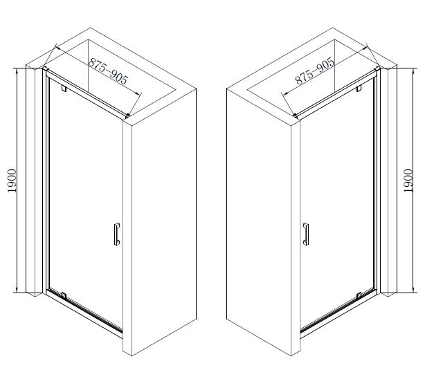 Душові двері Mixxen MONBLANC 900x1900 прозоре скло MXOB0694