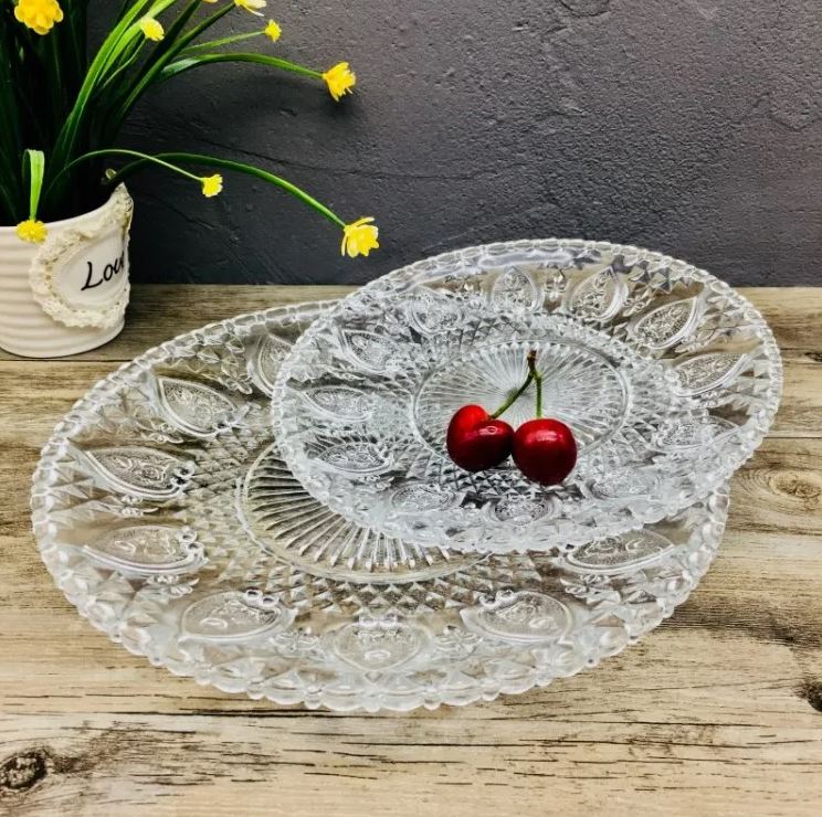 Блюдо сервировочное Fiora Marzi круглое 29x3 см прозрачное