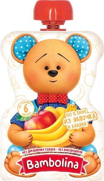 Пюре Bambolina Яблоко-банан 90 г 4813163002158 