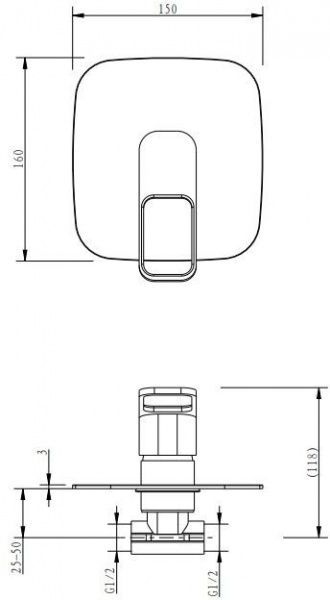 Змішувач для душу Aqua Rodos Terra 90447 R