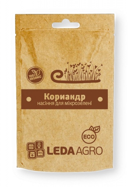 Набір для вирощування мікрозелені LedaAgro коріандр 5 г (4820119797570)