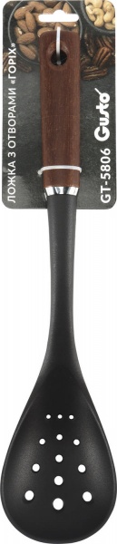 Ложка с отверстиями GT-5806 орех нейлон Gusto